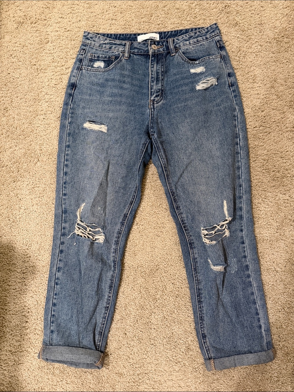 Vervet Blue Distressed Women’s Mom Jeans